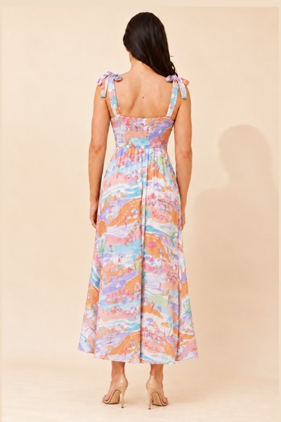 JAVON WANDERLUST PRINT MIDI DRESS