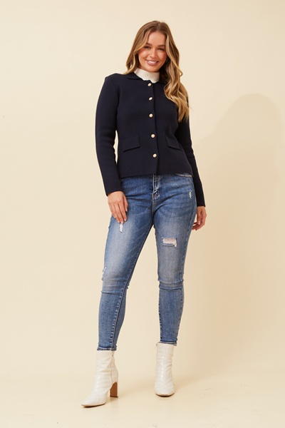 JAYANNA SOLID KNIT CARDIGAN