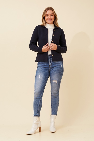 JAYANNA SOLID KNIT CARDIGAN