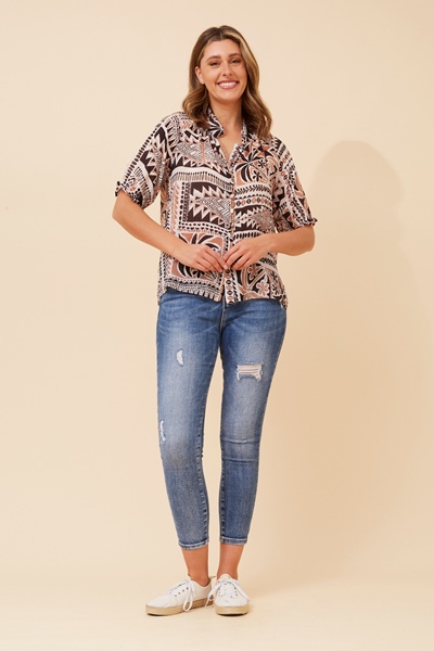 JAYDEE ABSTRACT PRINT BLOUSE