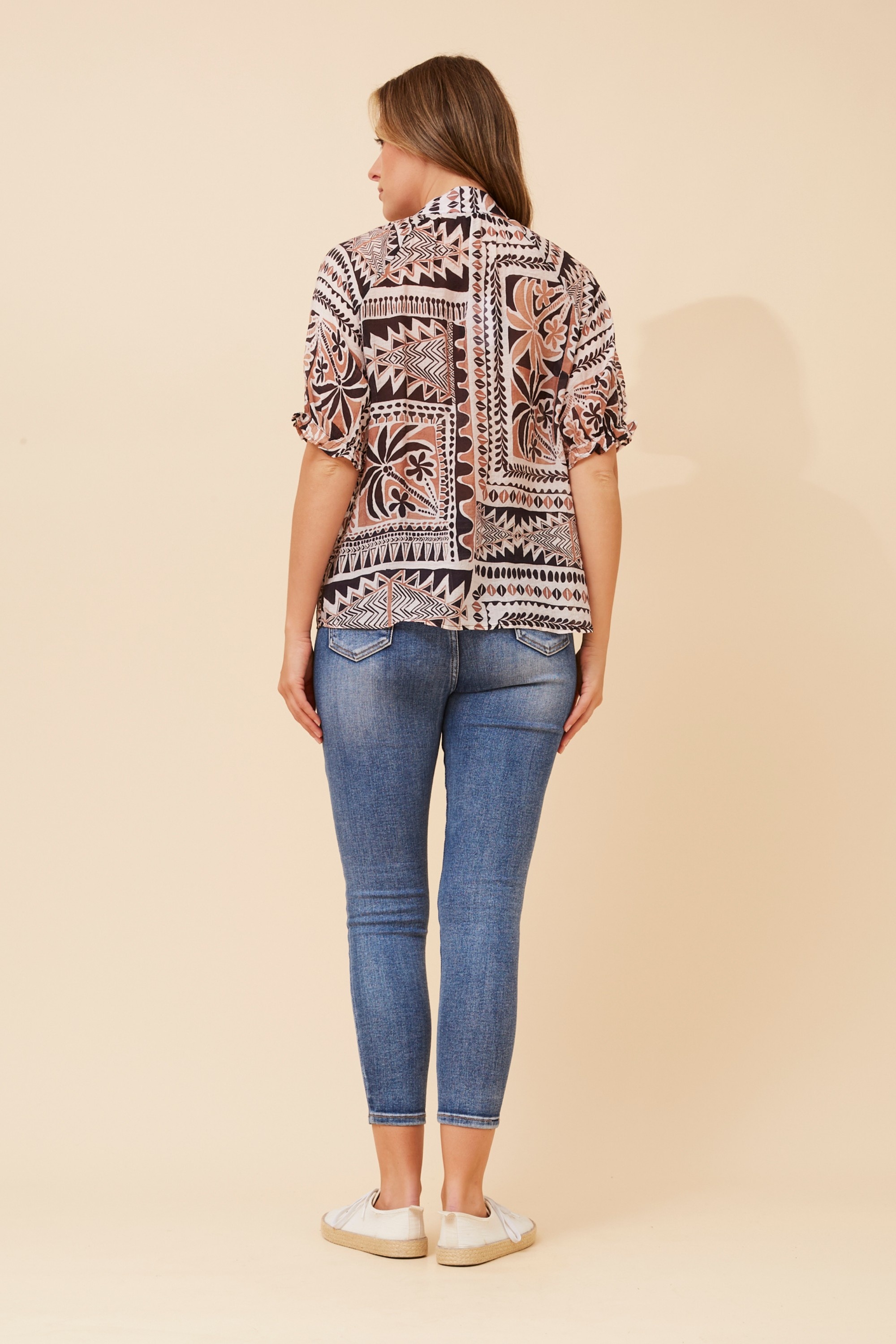 JAYDEE ABSTRACT PRINT BLOUSE