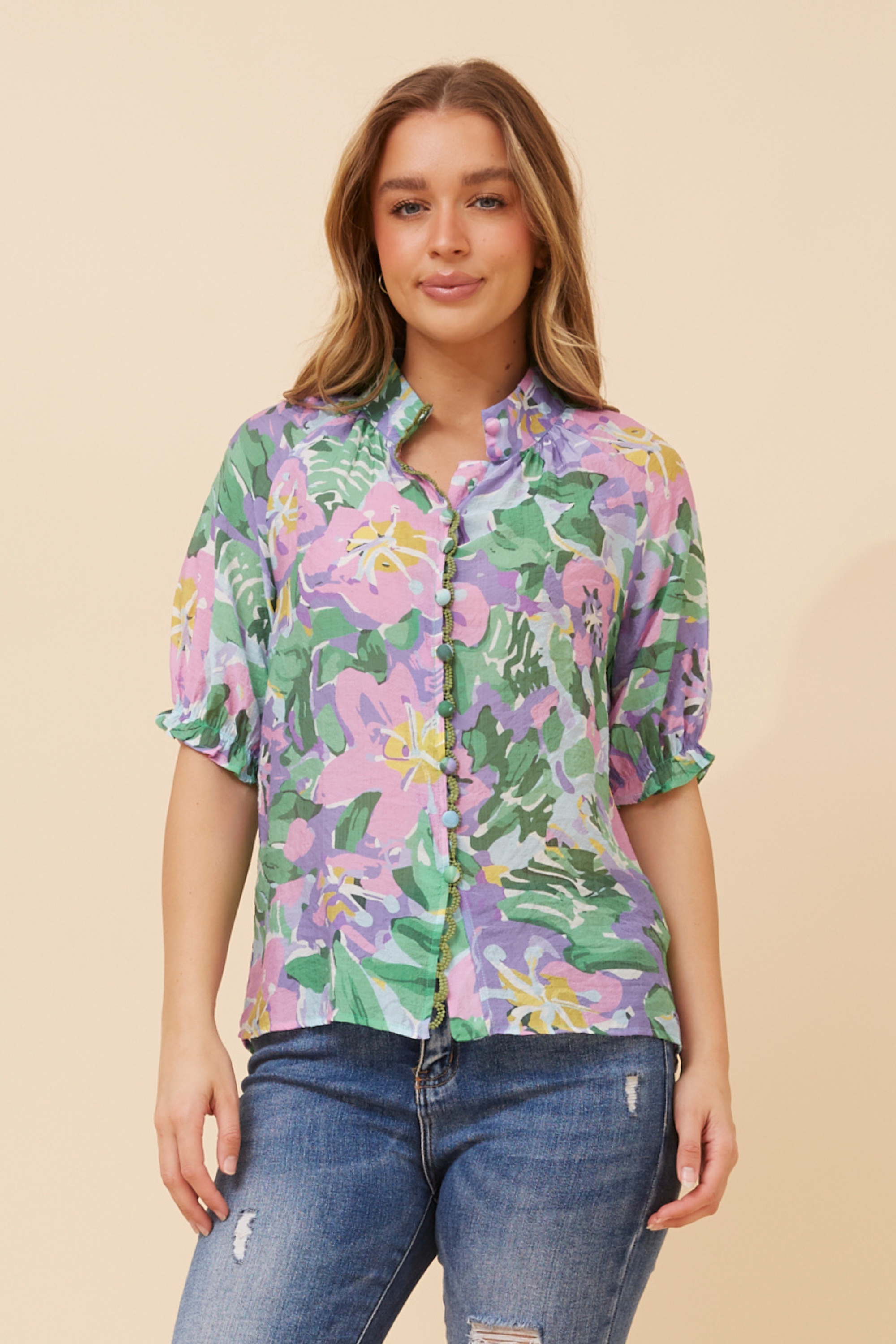 JAYDEE GARDEN PRINT TOP