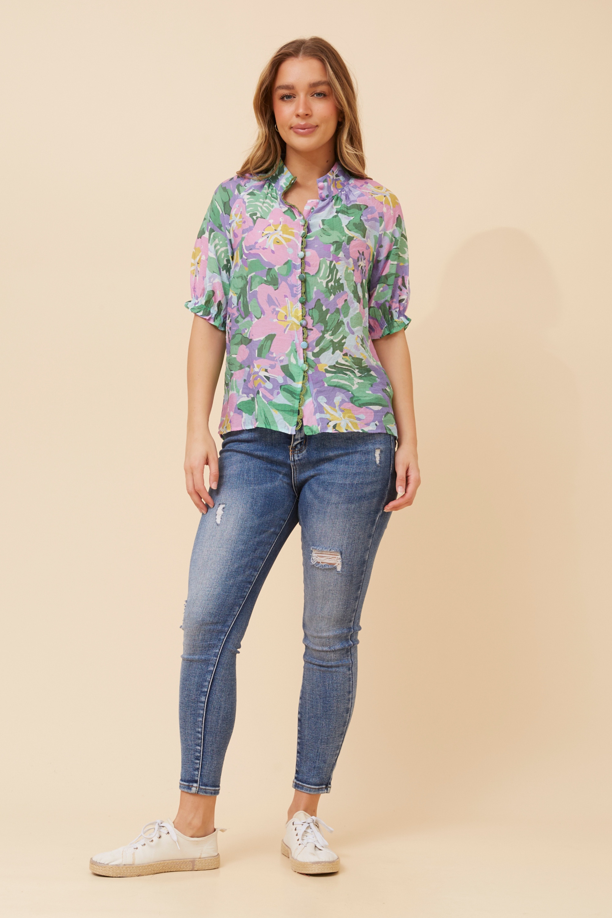 JAYDEE GARDEN PRINT TOP