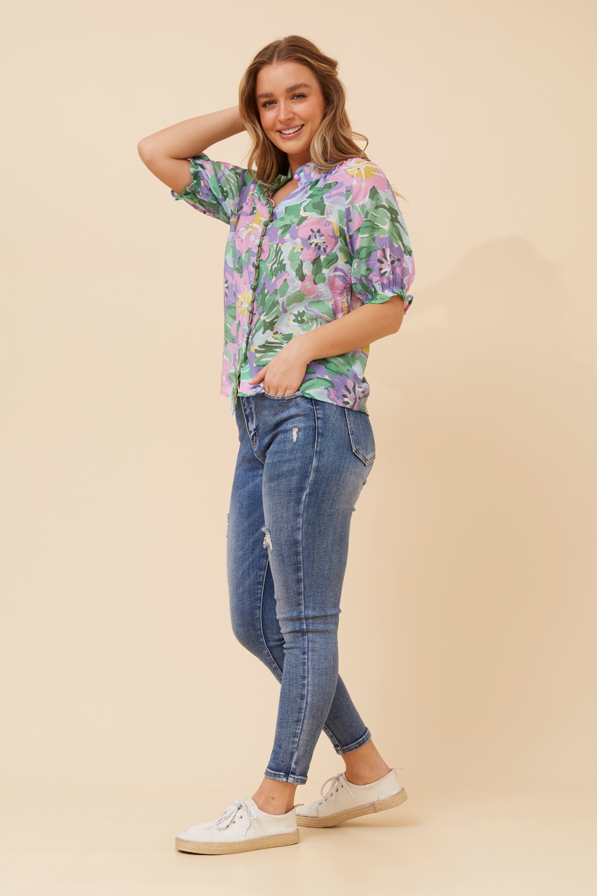 JAYDEE GARDEN PRINT TOP
