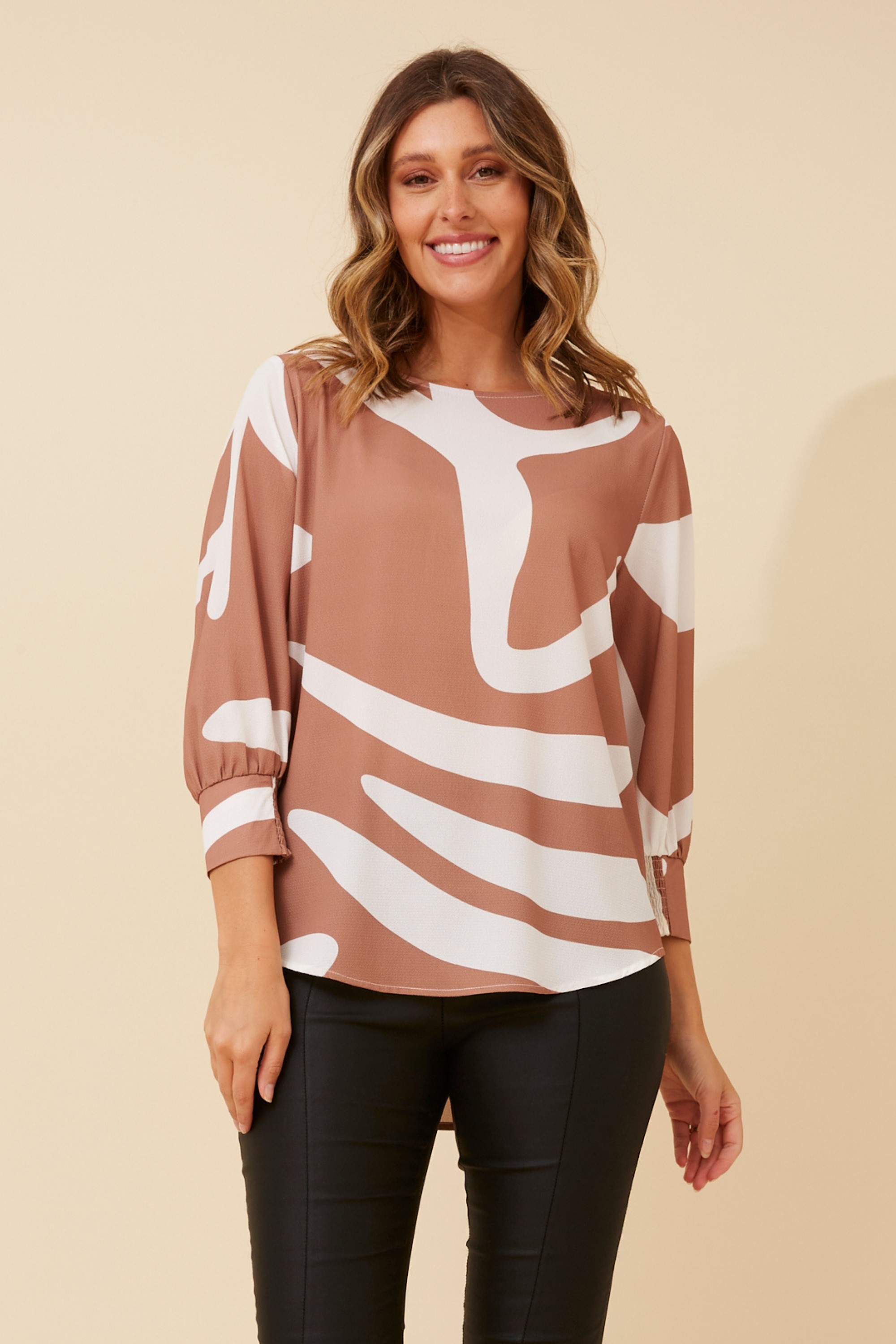 JAYDEN ABSTRACT PRINT BLOUSE