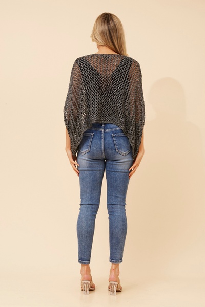 JAZIEL STAR PRINT CROCHET TOP