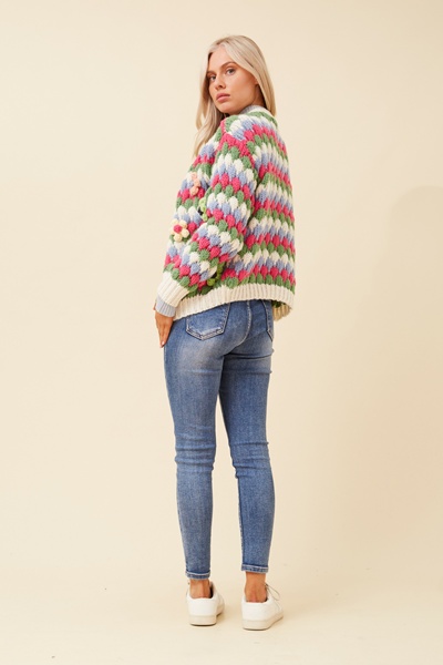 JED FLORAL KNIT CARDIGAN