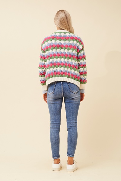 JED FLORAL KNIT CARDIGAN