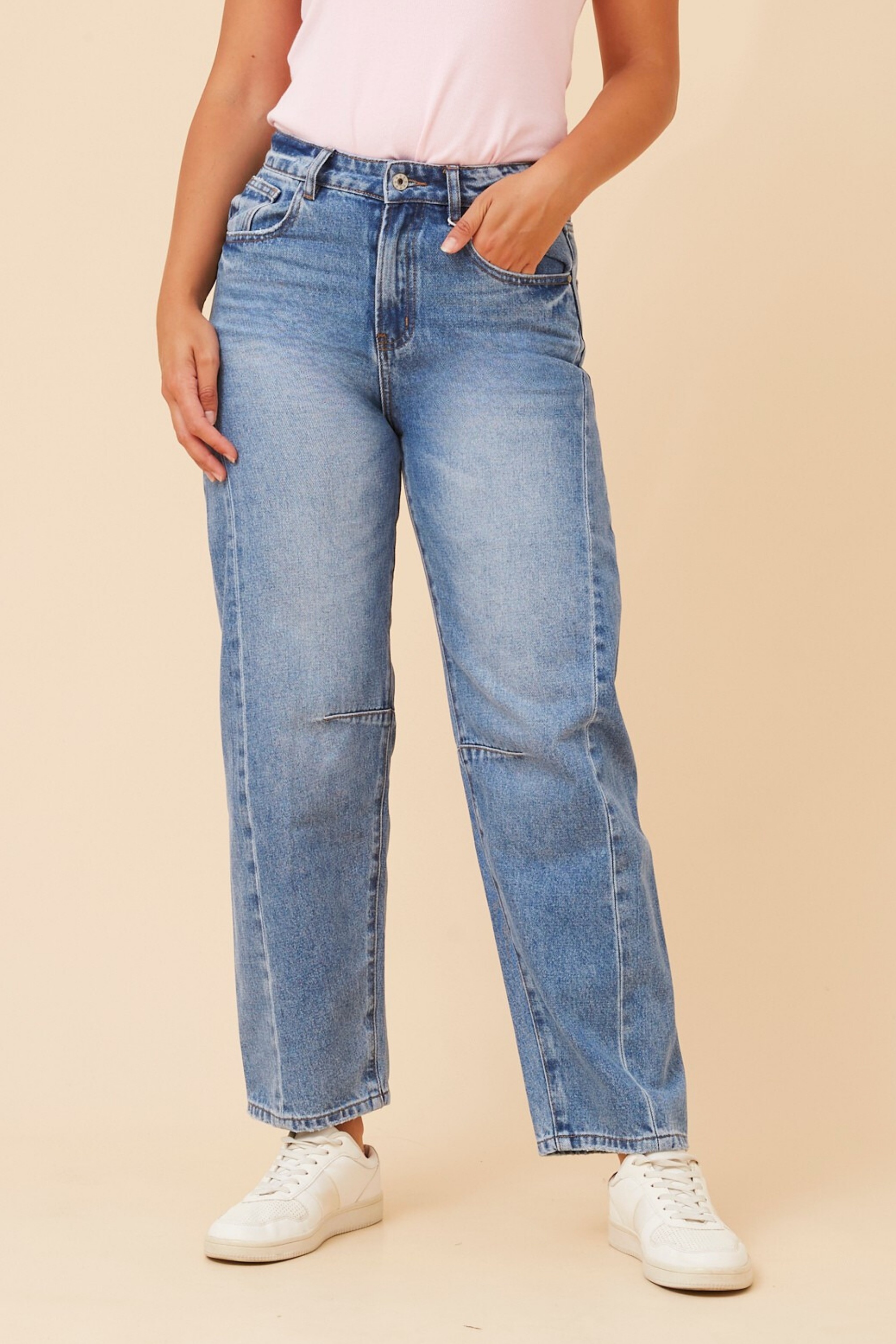 JESSALYN DENIM BARREL PANTS
