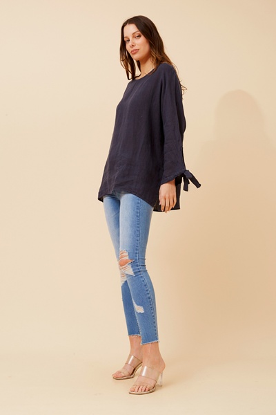 JESSAMY SOLID LINEN TOP