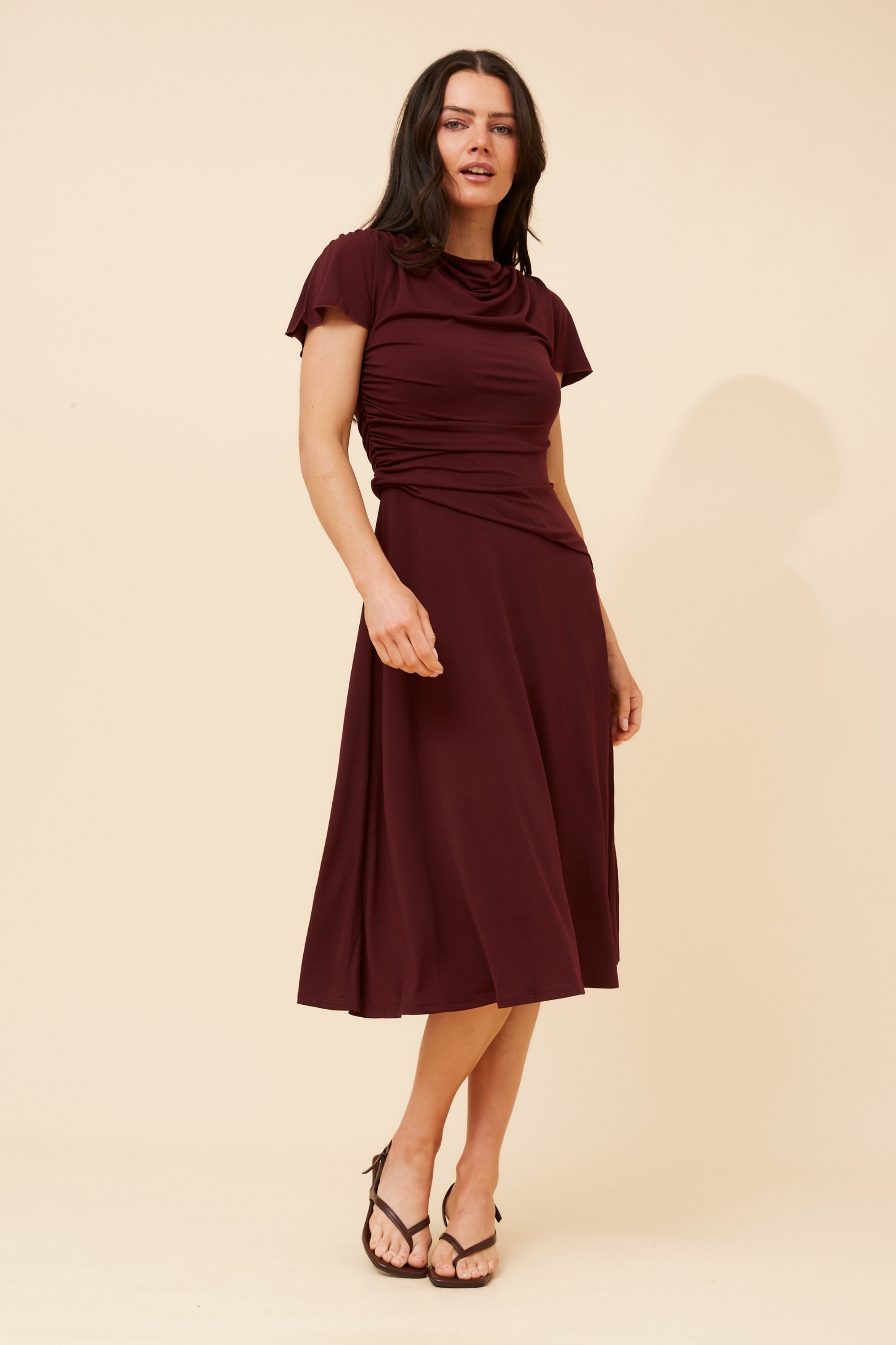 JIANNA SOLID MIDI DRESS