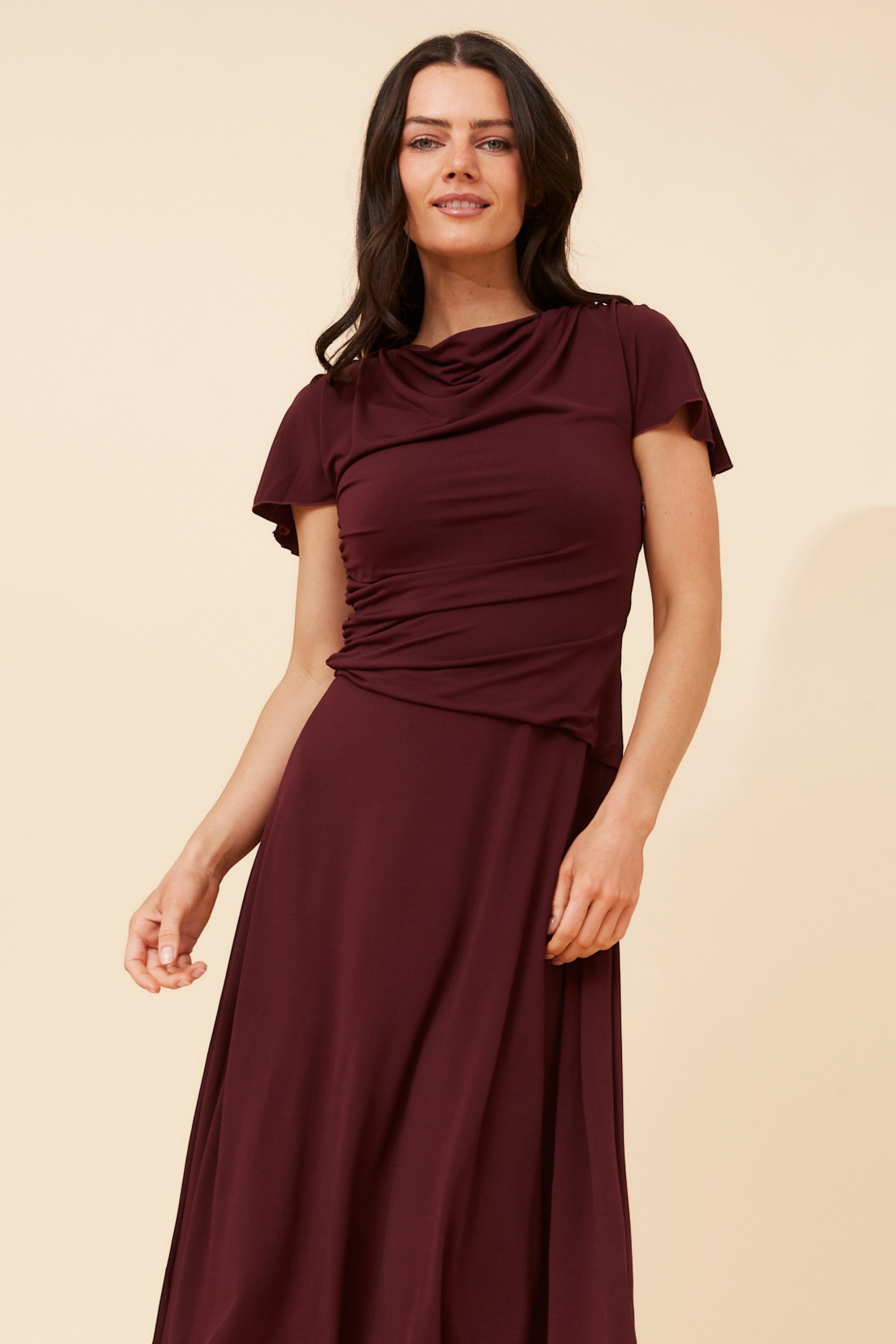 JIANNA SOLID MIDI DRESS