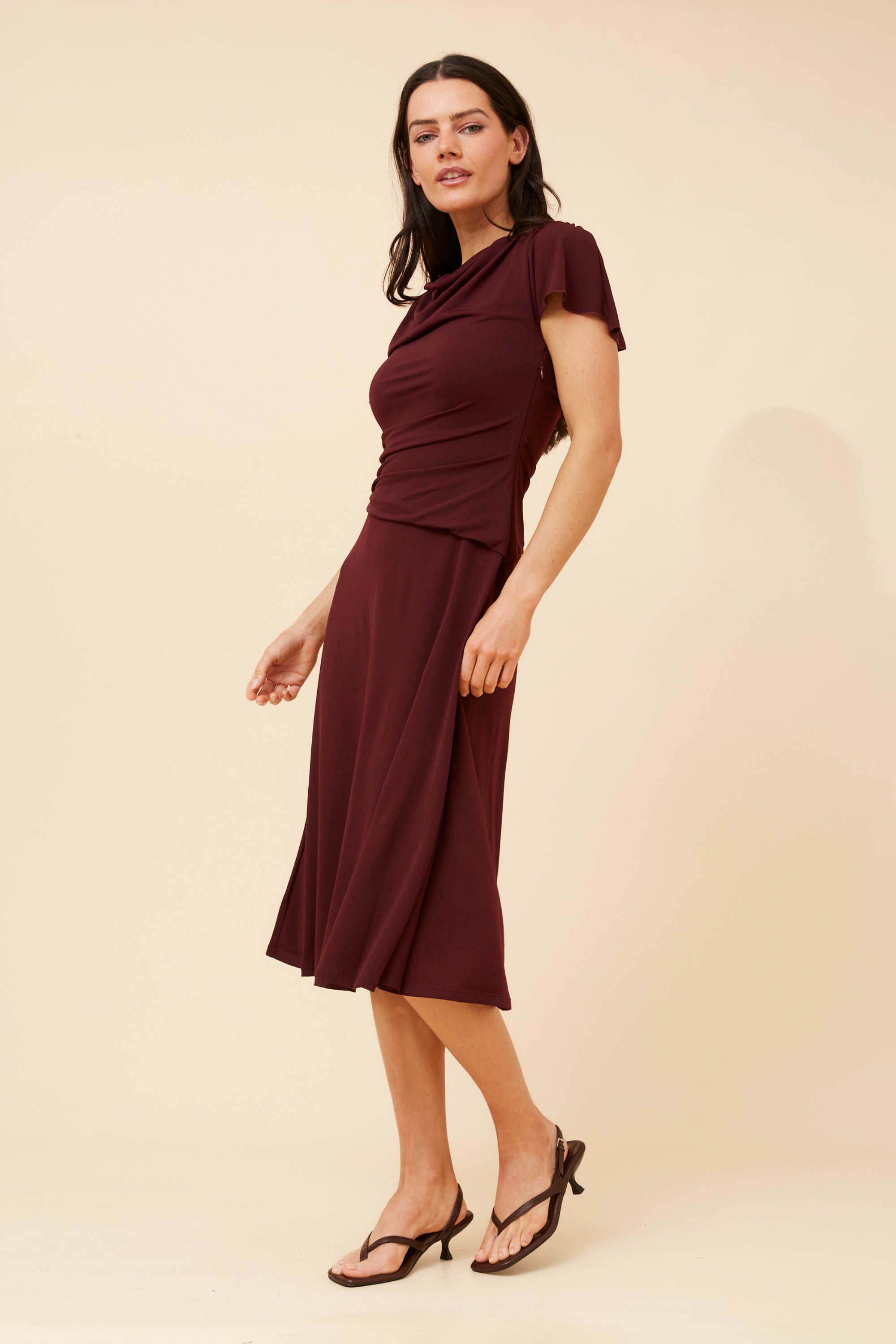JIANNA SOLID MIDI DRESS
