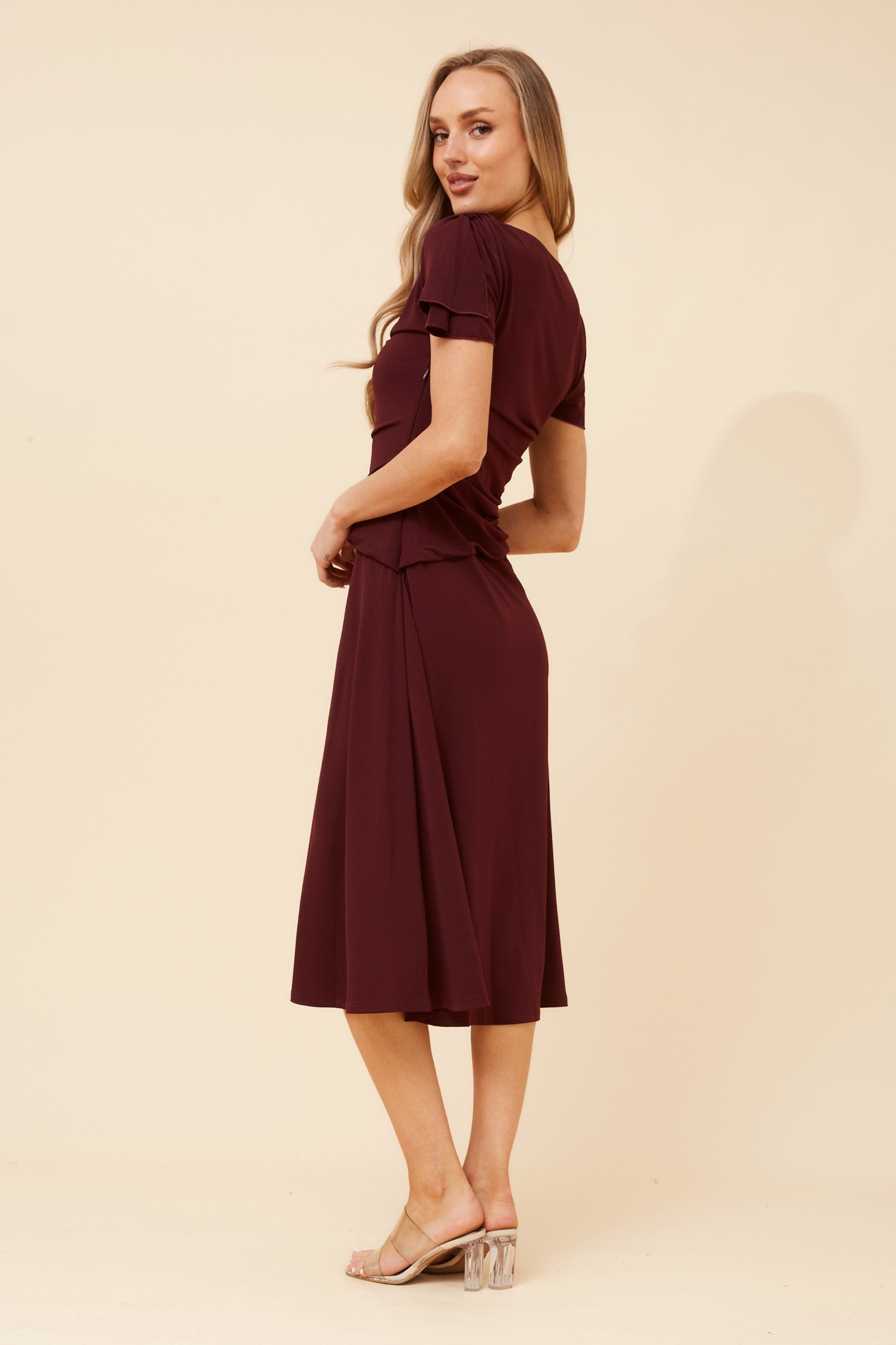 JIANNA SOLID MIDI DRESS
