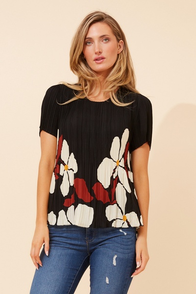 JIMELLA FLORAL PLEATED TOP
