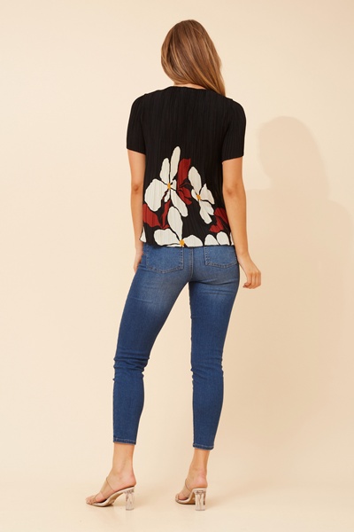 JIMELLA FLORAL PLEATED TOP