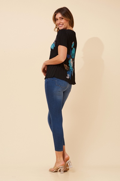 JIMELLA FLORAL PLEATED TOP
