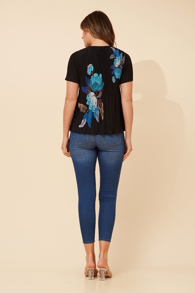 JIMELLA FLORAL PLEATED TOP