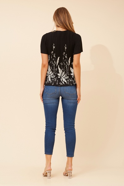 JIMELLA FLORAL PLEATED TOP
