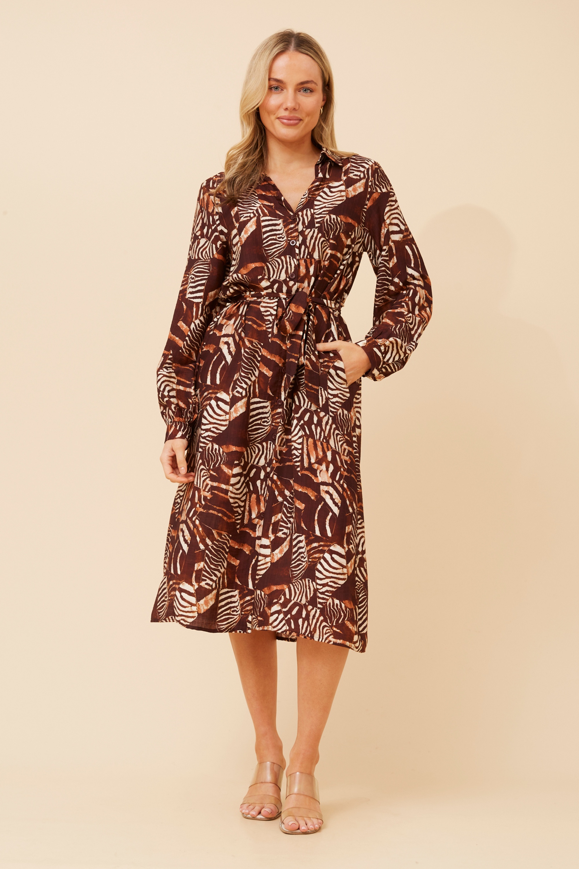 JIMELLE ANIMAL PRINT MIDI DRESS