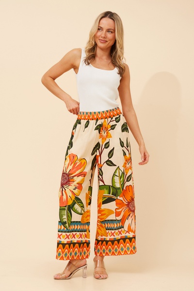 JIVA FLORAL WIDE LEG PANTS