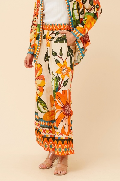 JIVA FLORAL WIDE LEG PANTS