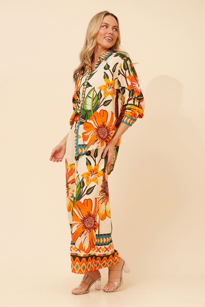 JIVA FLORAL WIDE LEG PANTS