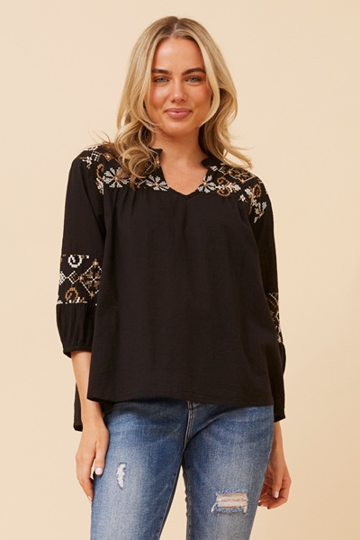 JIVANKA EMBROIDERED TOP