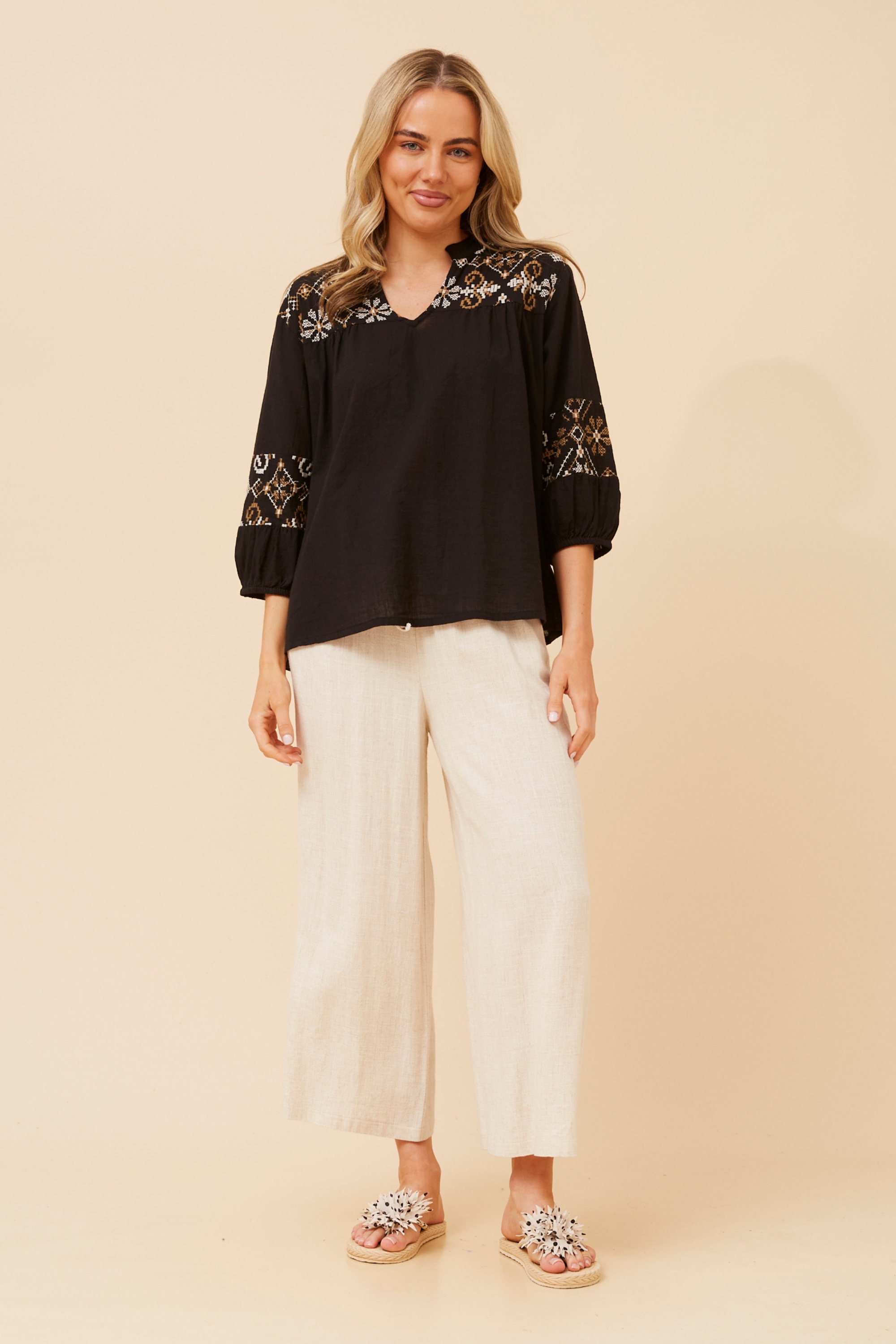 JIVANKA EMBROIDERED TOP