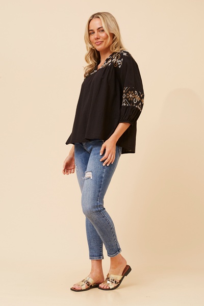 JIVANKA EMBROIDERED TOP