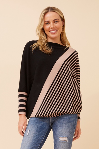 JOANIE STRIPE KNIT PULLOVER