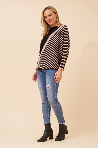JOANIE STRIPE KNIT PULLOVER
