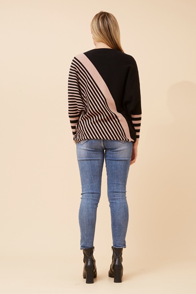 JOANIE STRIPE KNIT PULLOVER