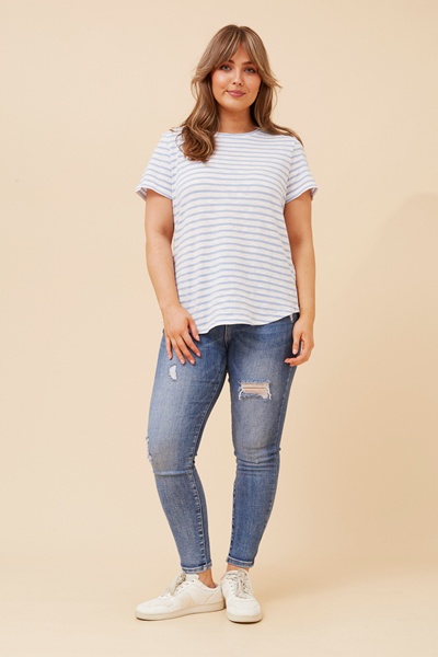 JODELLE STRIPE PRINT T-SHIRT