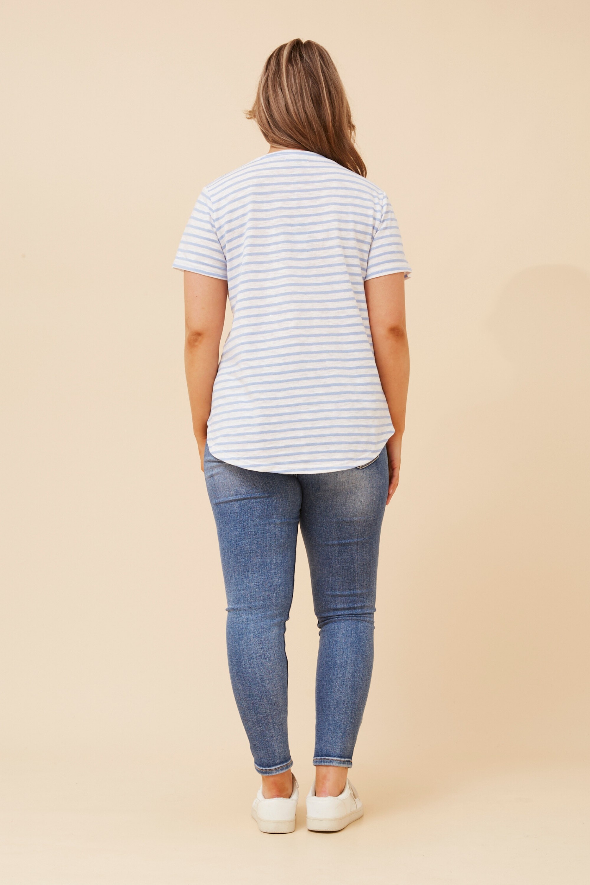JODELLE STRIPE PRINT T-SHIRT