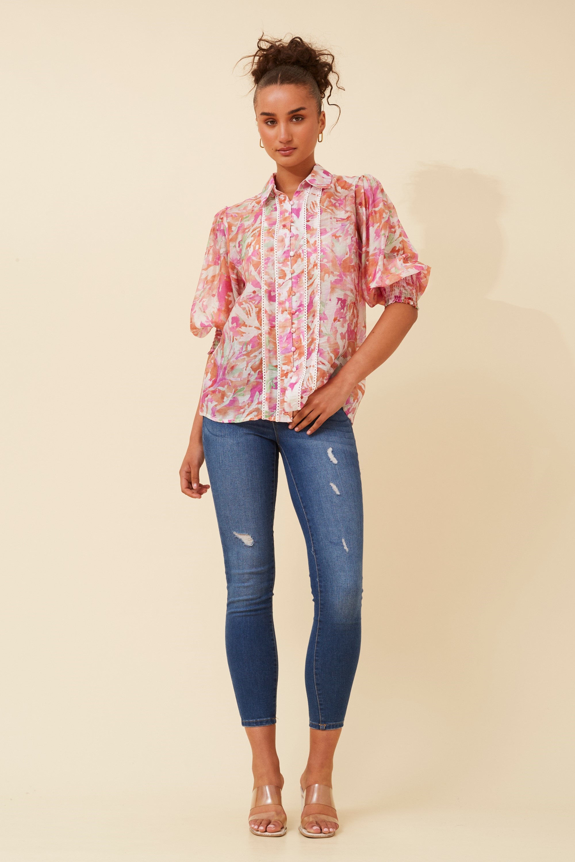 JOELLA ABSTRACT PRINT SHIRT