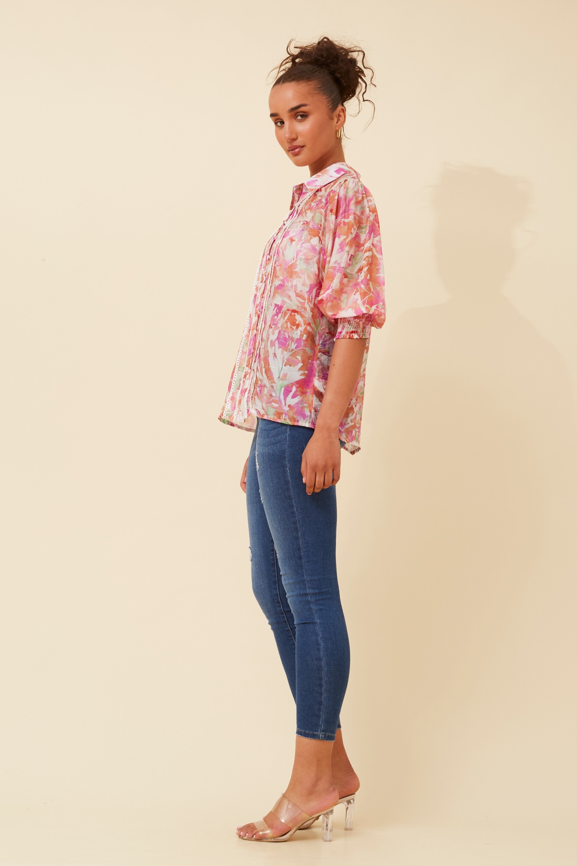 JOELLA ABSTRACT PRINT SHIRT