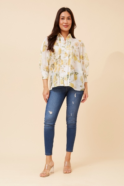 JOELLA LEMON PRINT BLOUSE