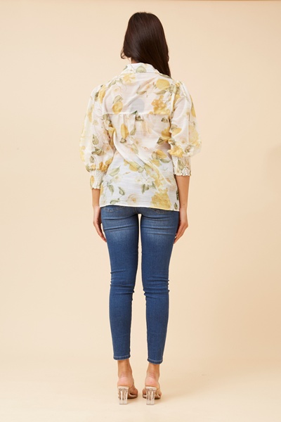 JOELLA LEMON PRINT BLOUSE