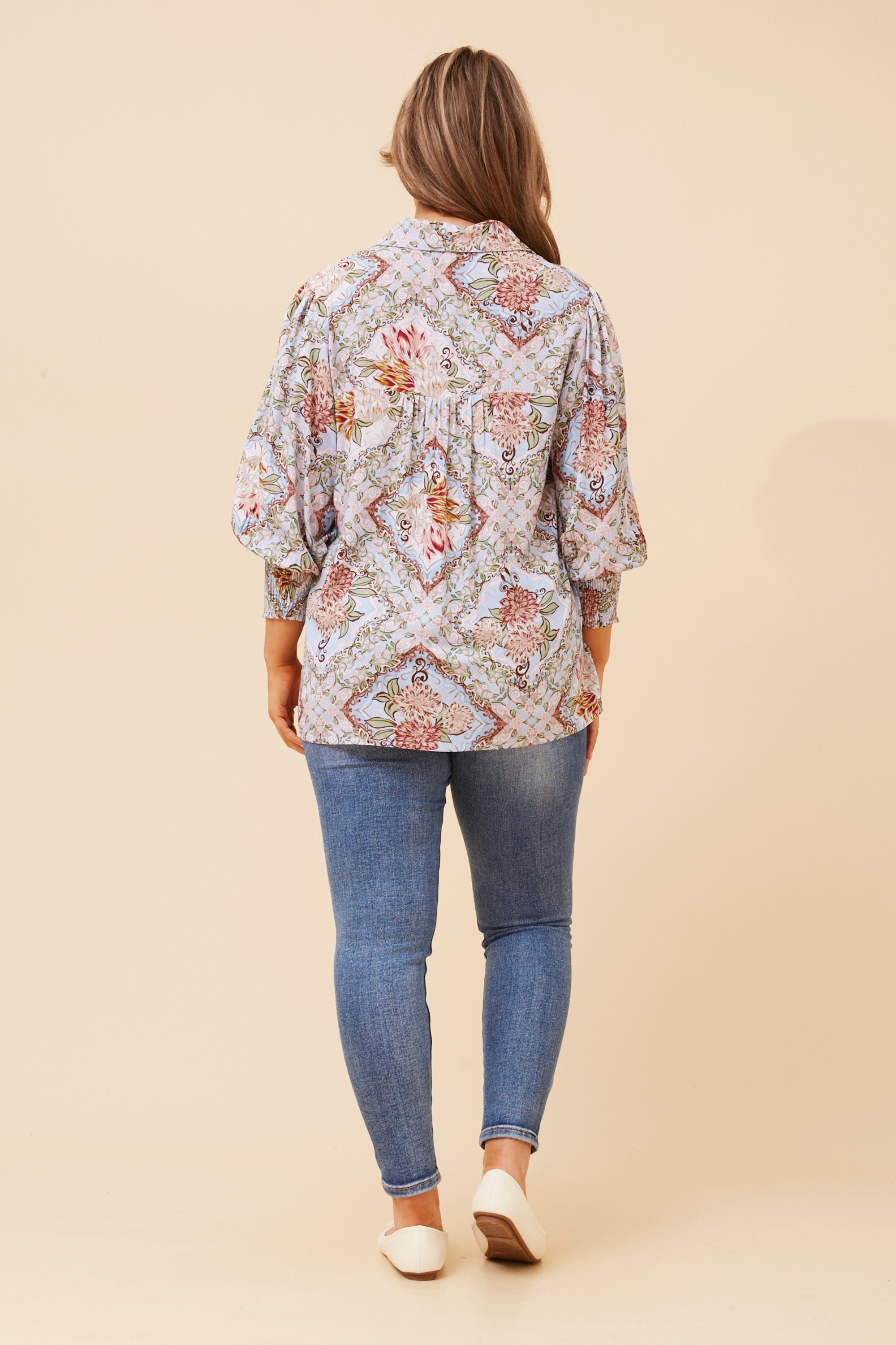 JOELLA LINEN FLORAL BLOUSE