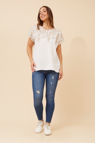 JOLANDA EMBROIDERED TOP