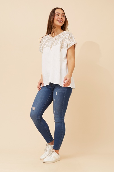 JOLANDA EMBROIDERED TOP