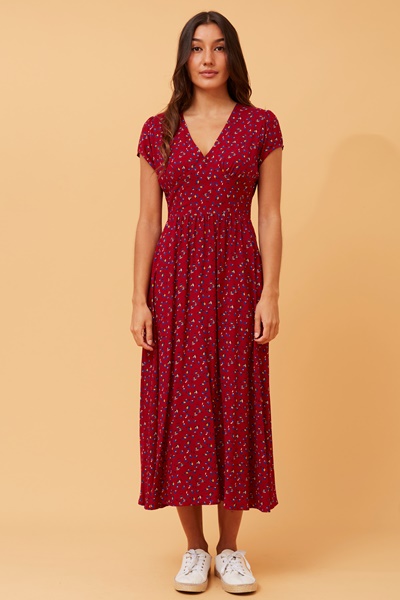 JORDAN DITSY FLORAL MIDI DRESS