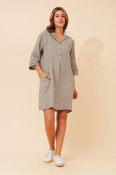JOSEFA SOLID LINEN DRESS