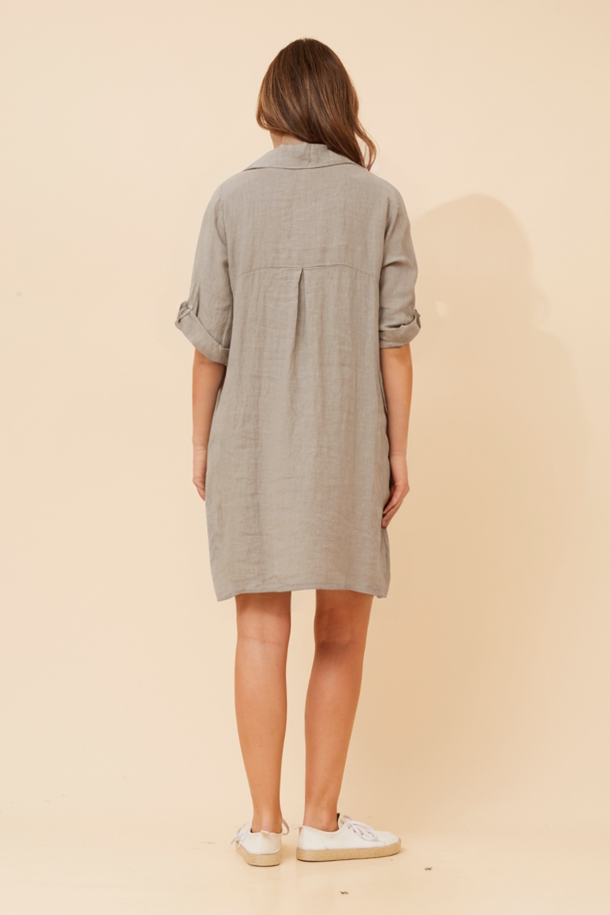JOSEFA SOLID LINEN DRESS