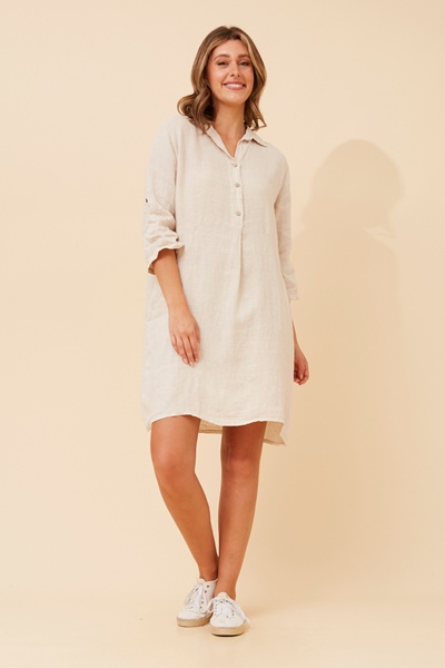JOSEFA SOLID LINEN DRESS