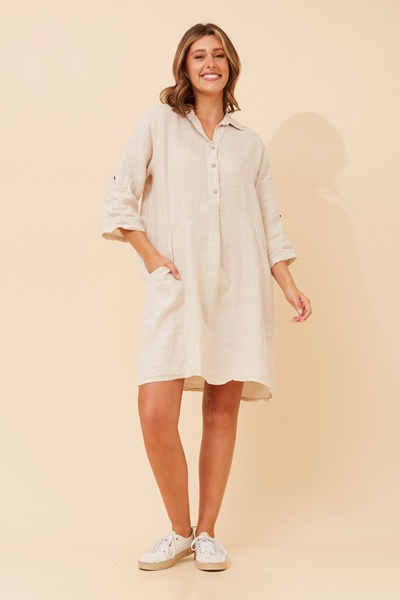 JOSEFA SOLID LINEN DRESS