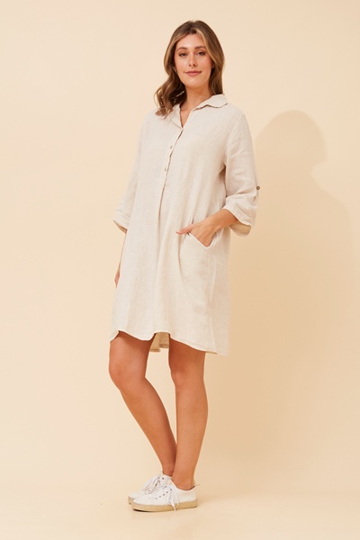 JOSEFA SOLID LINEN DRESS
