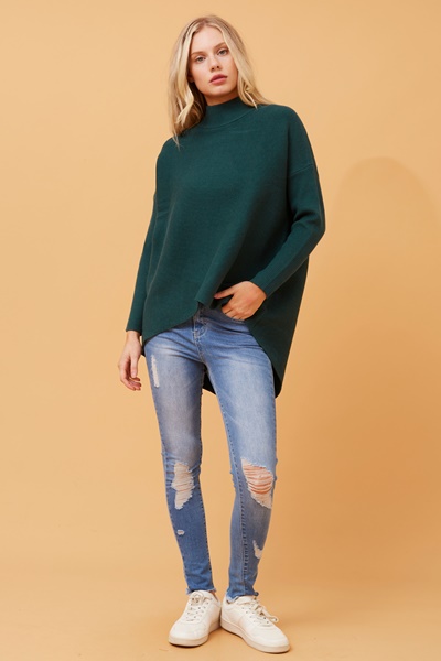 JOSEPHINE HI LOW KNIT JUMPER