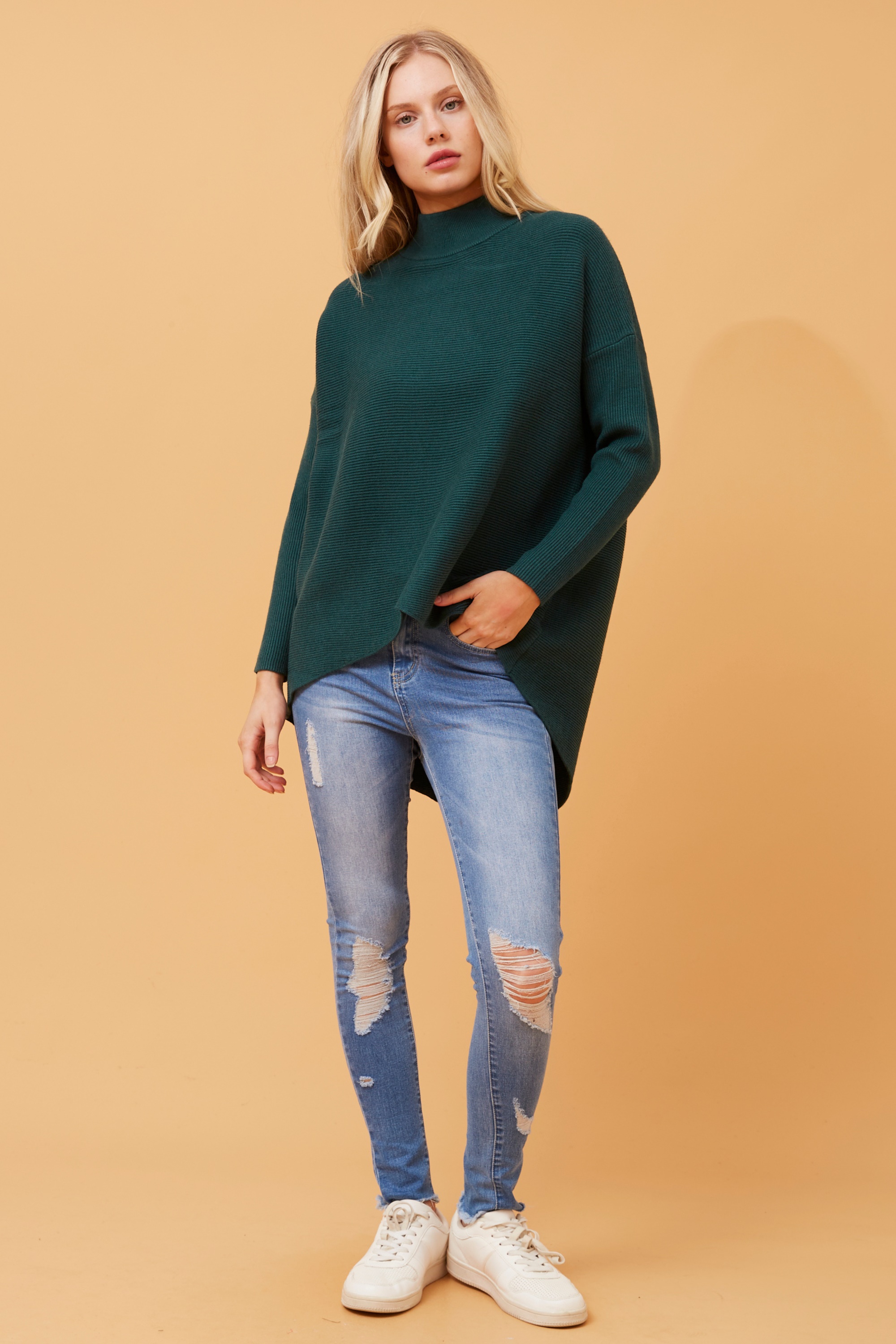 JOSEPHINE HI LOW KNIT JUMPER